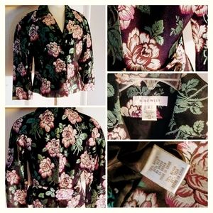 Nine West silk embroidered blazer